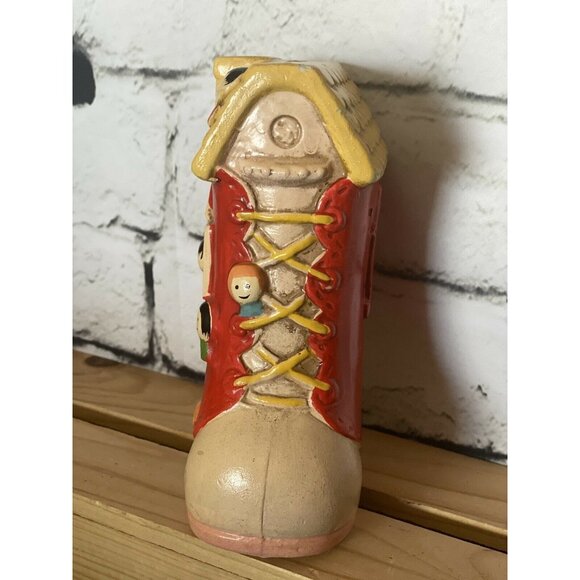 Vintage Ceramic Boot Bank With Children Figurines Enesco MCM - Picture 4 of 10